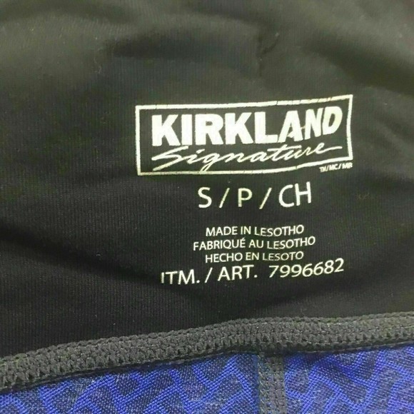 Kirkland Signature Leggings Ladies Small Jacquard Active Leggings Blue Wave EUC - Picture 3 of 4